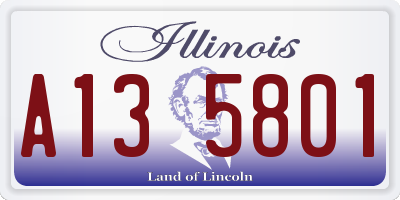 IL license plate A135801