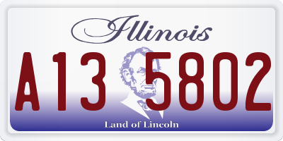 IL license plate A135802