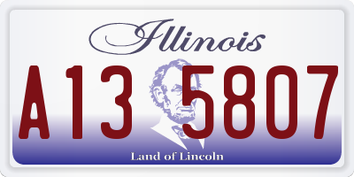 IL license plate A135807
