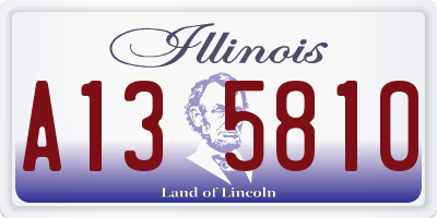 IL license plate A135810