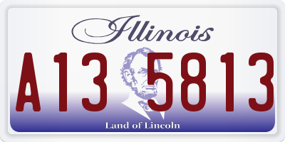 IL license plate A135813