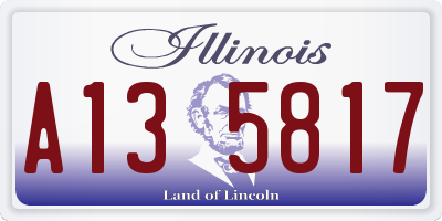 IL license plate A135817