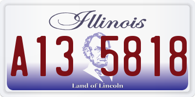 IL license plate A135818