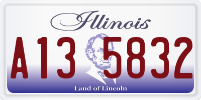 IL license plate A135832