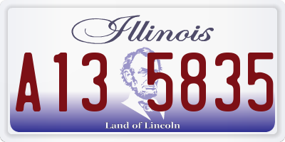 IL license plate A135835