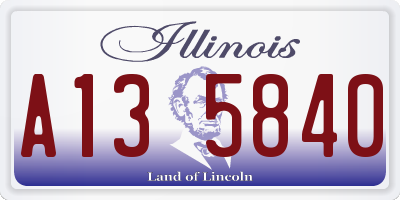 IL license plate A135840