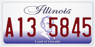 IL license plate A135845