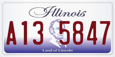 IL license plate A135847