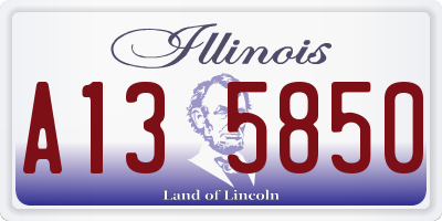 IL license plate A135850