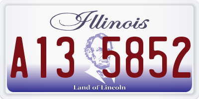 IL license plate A135852
