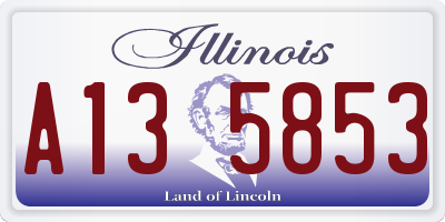 IL license plate A135853