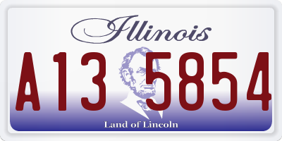IL license plate A135854
