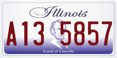 IL license plate A135857
