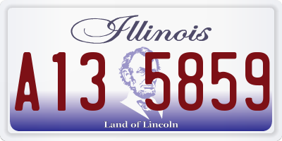 IL license plate A135859