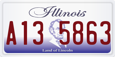 IL license plate A135863