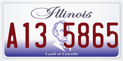 IL license plate A135865