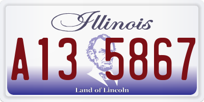 IL license plate A135867