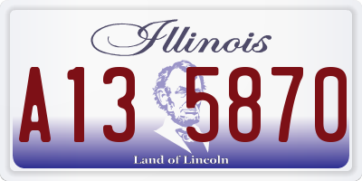 IL license plate A135870