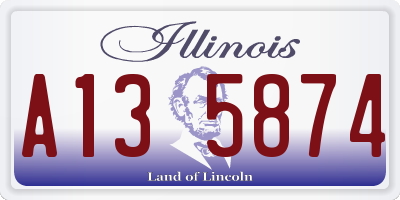 IL license plate A135874