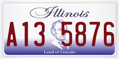 IL license plate A135876