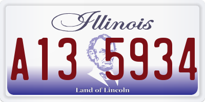 IL license plate A135934