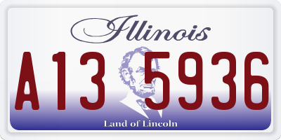 IL license plate A135936