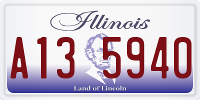 IL license plate A135940