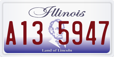 IL license plate A135947