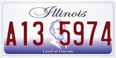IL license plate A135974