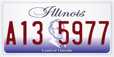 IL license plate A135977