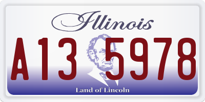 IL license plate A135978