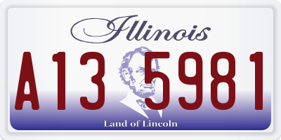 IL license plate A135981