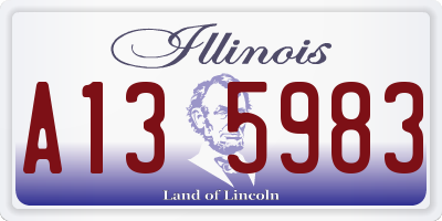 IL license plate A135983