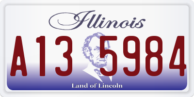 IL license plate A135984