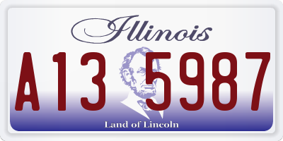 IL license plate A135987