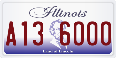 IL license plate A136000