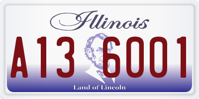 IL license plate A136001