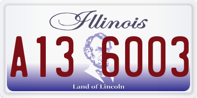 IL license plate A136003