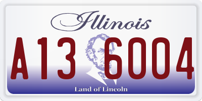 IL license plate A136004