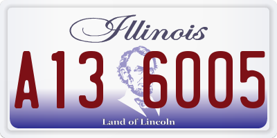 IL license plate A136005