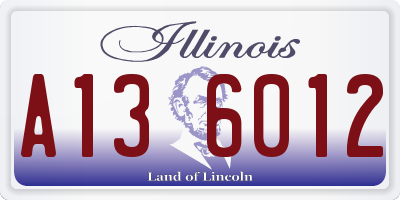 IL license plate A136012