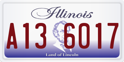 IL license plate A136017
