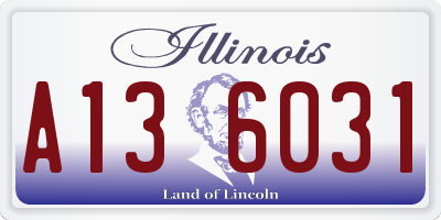 IL license plate A136031