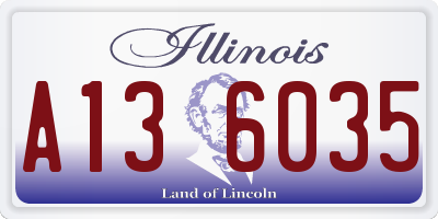 IL license plate A136035