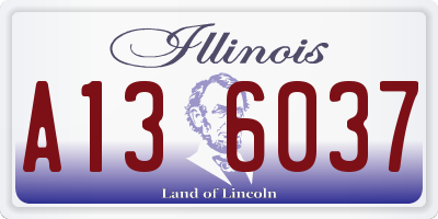 IL license plate A136037