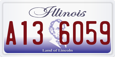 IL license plate A136059
