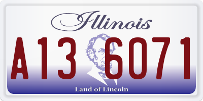 IL license plate A136071