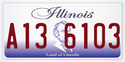 IL license plate A136103