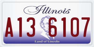 IL license plate A136107