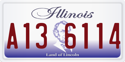IL license plate A136114